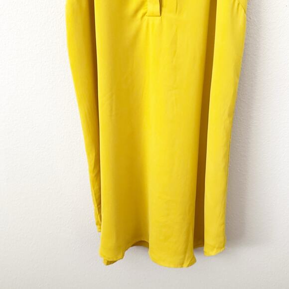NAKED ZEBRA | Mustard Yellow Halted High Split Neck Tank Swing Dress | Size XL - Picture 3 of 7